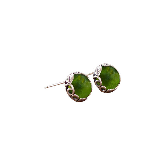 Botanical Sterling Silver Post Earrings-Sterling Silver-Bottled Up Designs