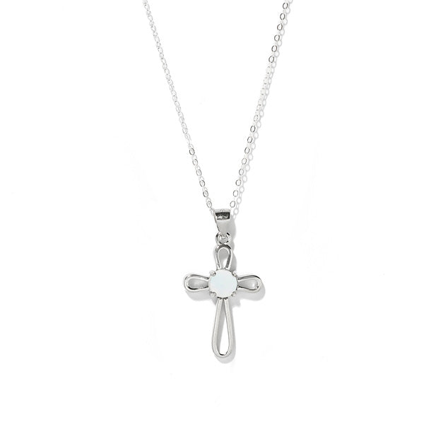 At The Cross Sterling Silver Cross Necklace-Necklace-Bottled Up Designs
