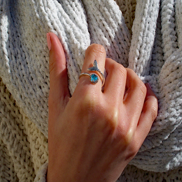 Mermaid Ring in Sterling Silver-Sterling Silver-Bottled Up Designs