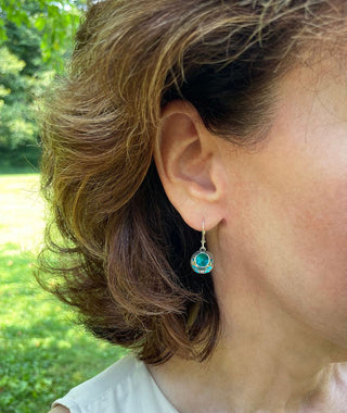 Vintage Lace Sterling Silver Lever Back Earrings-Sterling-Bottled Up Designs