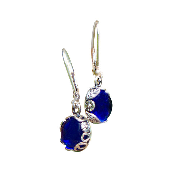 Botanical Sterling Silver Lever Back Earrings-Sterling Silver-Bottled Up Designs