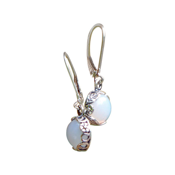Botanical Sterling Silver Lever Back Earrings-Sterling Silver-Bottled Up Designs
