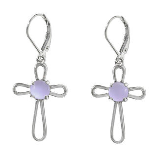 At the Cross Sterling Silver Lever Back Earrings-Earrings-Bottled Up Designs