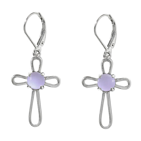 At the Cross Sterling Silver Lever Back Earrings-Earrings-Bottled Up Designs