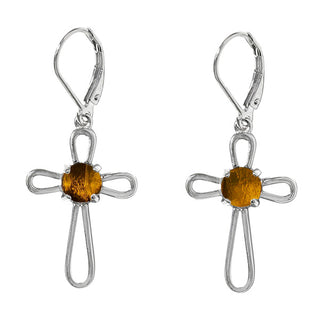 At the Cross Sterling Silver Lever Back Earrings-Earrings-Bottled Up Designs