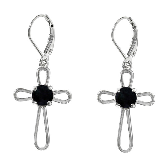 At the Cross Sterling Silver Lever Back Earrings-Earrings-Bottled Up Designs