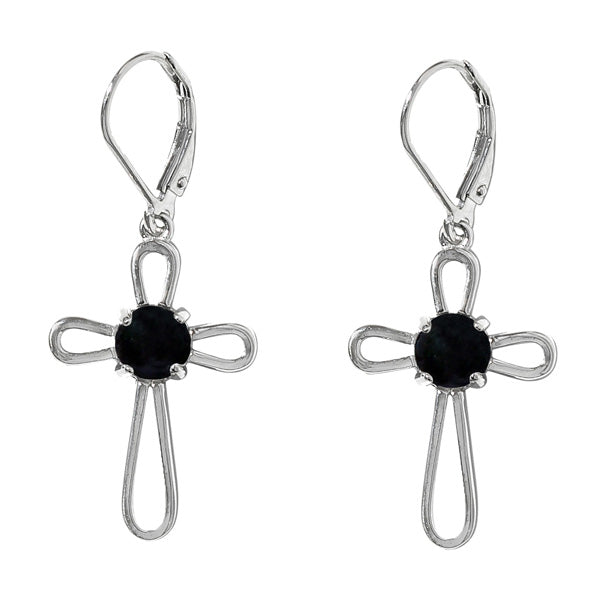 At the Cross Sterling Silver Lever Back Earrings-Earrings-Bottled Up Designs