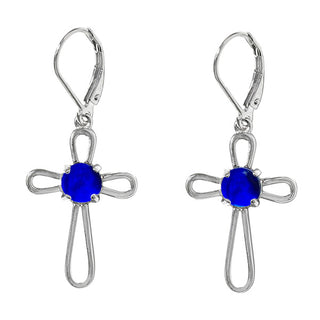 At the Cross Sterling Silver Lever Back Earrings-Earrings-Bottled Up Designs