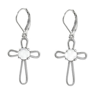 At the Cross Sterling Silver Lever Back Earrings-Earrings-Bottled Up Designs