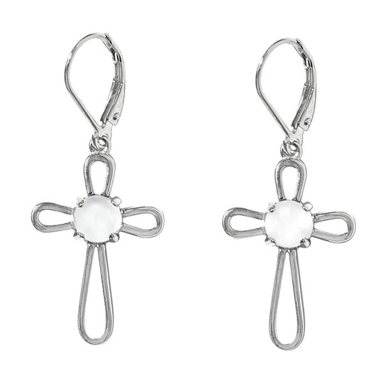 At the Cross Sterling Silver Lever Back Earrings-Earrings-Bottled Up Designs