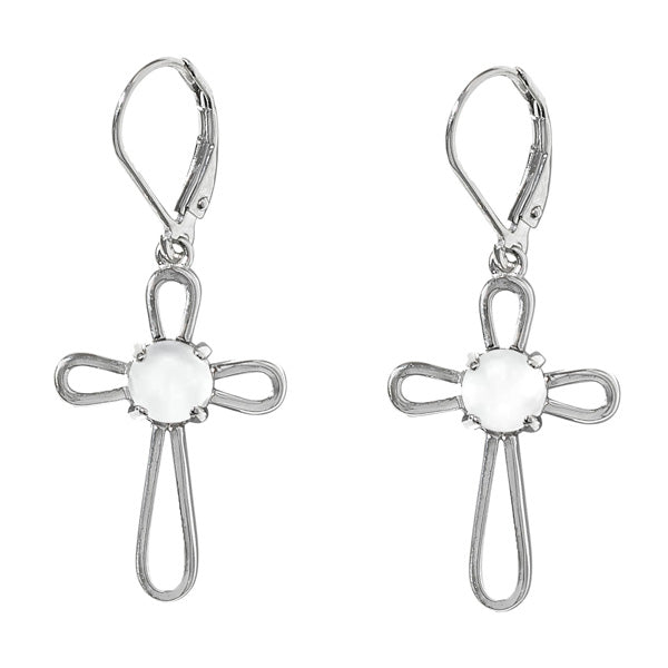 At the Cross Sterling Silver Lever Back Earrings-Earrings-Bottled Up Designs