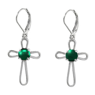 At the Cross Sterling Silver Lever Back Earrings-Earrings-Bottled Up Designs