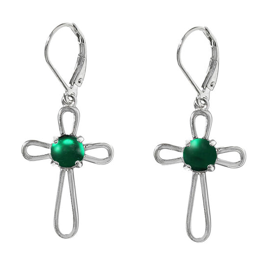 At the Cross Sterling Silver Lever Back Earrings-Earrings-Bottled Up Designs