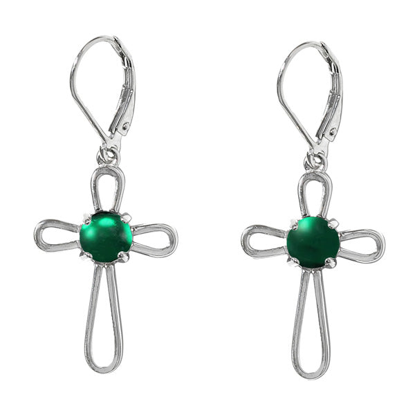 At the Cross Sterling Silver Lever Back Earrings-Earrings-Bottled Up Designs