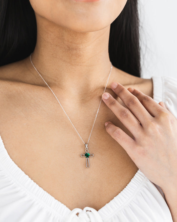 At The Cross Sterling Silver Cross Necklace-Necklace-Bottled Up Designs