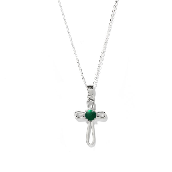 At The Cross Sterling Silver Cross Necklace-Necklace-Bottled Up Designs
