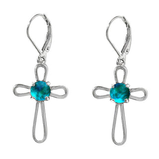 At the Cross Sterling Silver Lever Back Earrings-Earrings-Bottled Up Designs