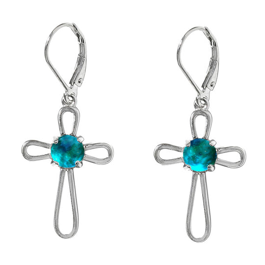 At the Cross Sterling Silver Lever Back Earrings-Earrings-Bottled Up Designs