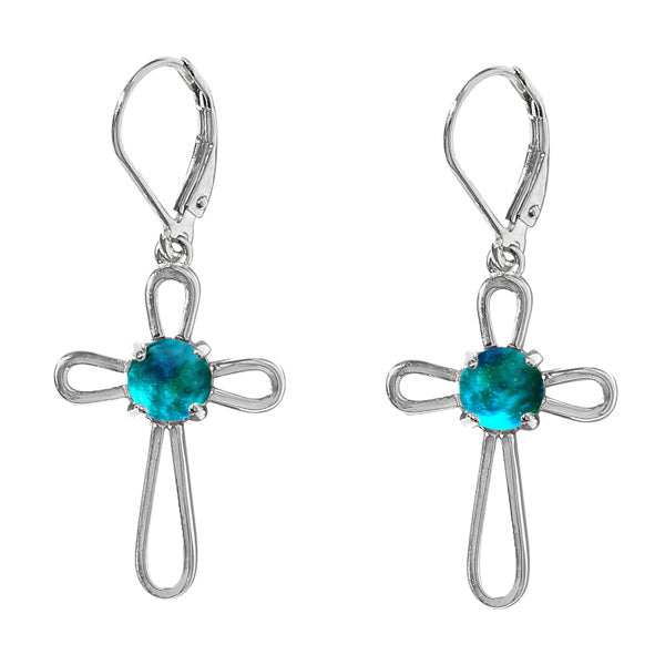 At the Cross Sterling Silver Lever Back Earrings-Earrings-Bottled Up Designs