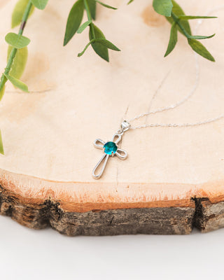 At The Cross Sterling Silver Cross Necklace-Necklace-Bottled Up Designs