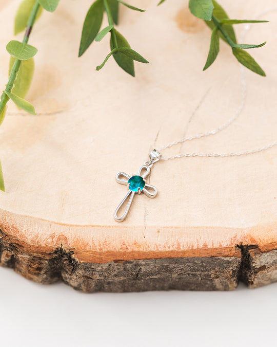 At The Cross Sterling Silver Cross Necklace-Necklace-Bottled Up Designs