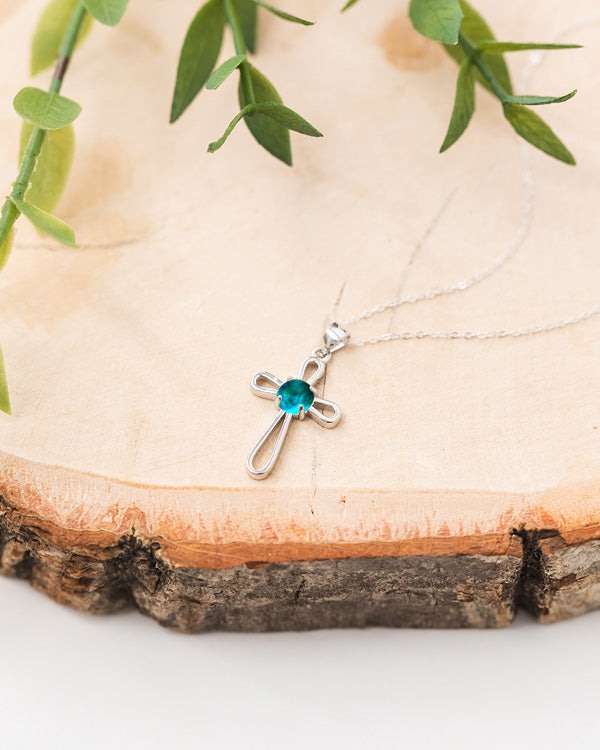 At The Cross Sterling Silver Cross Necklace-Necklace-Bottled Up Designs