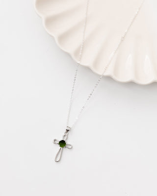 At The Cross Sterling Silver Cross Necklace-Necklace-Bottled Up Designs