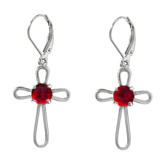At the Cross Sterling Silver Lever Back Earrings-Earrings-Bottled Up Designs