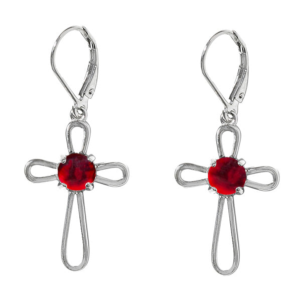 At the Cross Sterling Silver Lever Back Earrings-Earrings-Bottled Up Designs