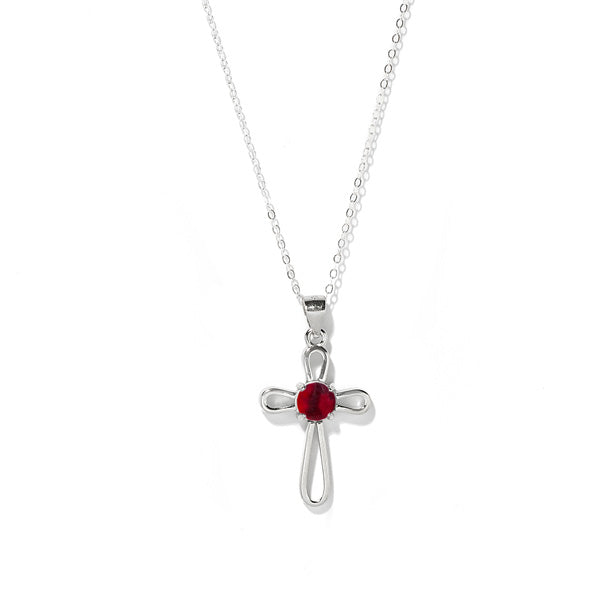 At The Cross Sterling Silver Cross Necklace-Necklace-Bottled Up Designs