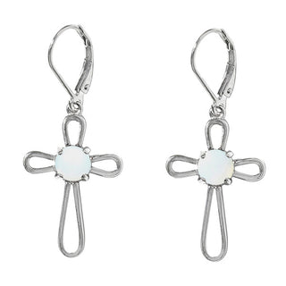 At the Cross Sterling Silver Lever Back Earrings-Earrings-Bottled Up Designs
