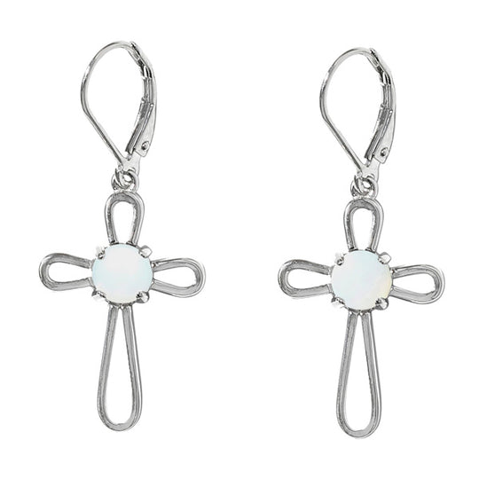 At the Cross Sterling Silver Lever Back Earrings-Earrings-Bottled Up Designs