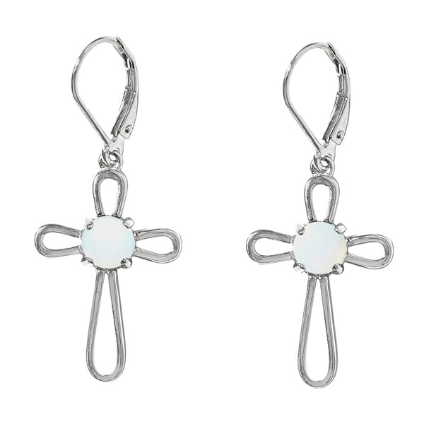 At the Cross Sterling Silver Lever Back Earrings-Earrings-Bottled Up Designs