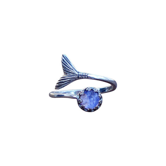 Mermaid Ring in Sterling Silver-Sterling Silver-Bottled Up Designs