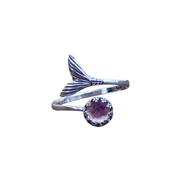 Mermaid Ring in Sterling Silver-Sterling Silver-Bottled Up Designs