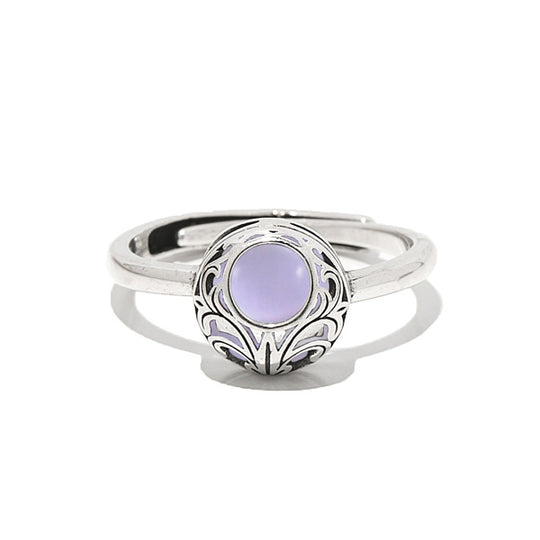 Vintage Lace Sterling Silver Adjustable Ring-Glass Rings-Bottled Up Designs