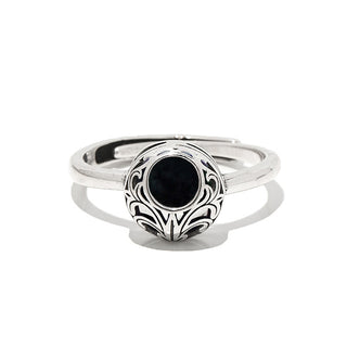 Vintage Lace Sterling Silver Adjustable Ring-Glass Rings-Bottled Up Designs