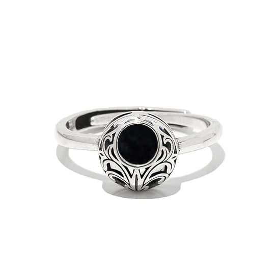 Vintage Lace Sterling Silver Adjustable Ring-Glass Rings-Bottled Up Designs