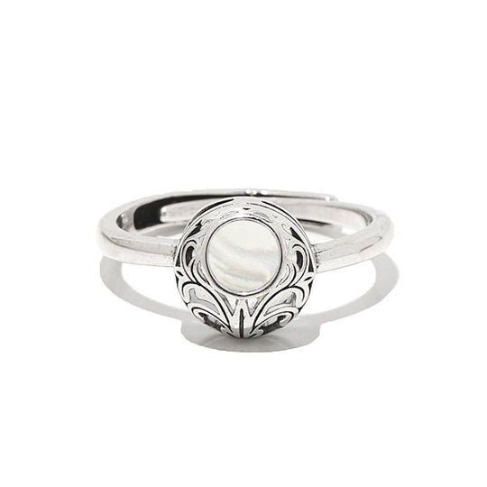 Vintage Lace Sterling Silver Adjustable Ring-Glass Rings-Bottled Up Designs