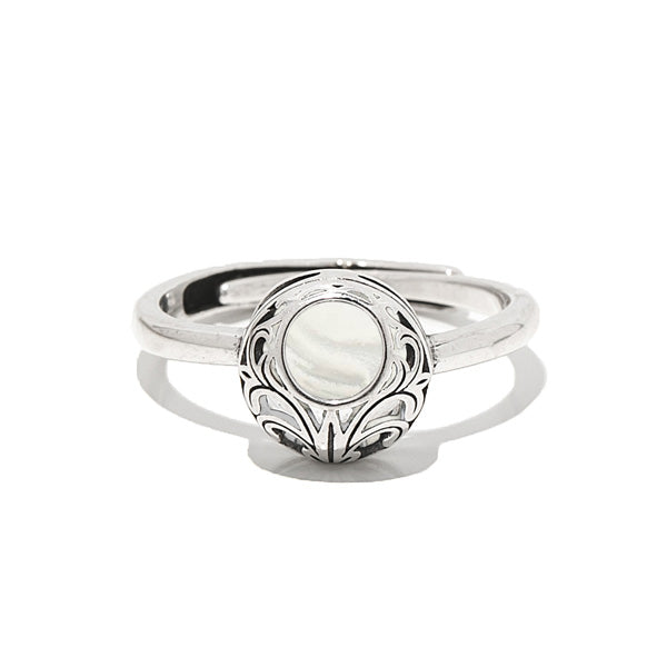 Vintage Lace Sterling Silver Adjustable Ring-Glass Rings-Bottled Up Designs