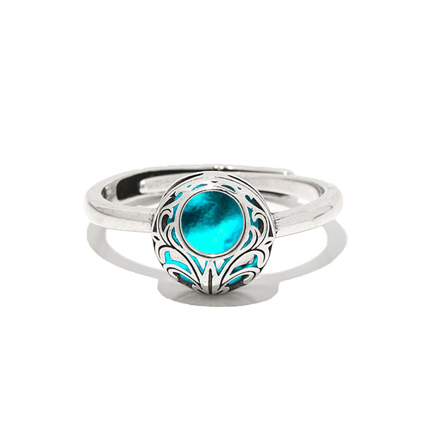 Vintage Lace Sterling Silver Adjustable Ring-Glass Rings-Bottled Up Designs