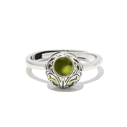 Vintage Lace Sterling Silver Adjustable Ring-Glass Rings-Bottled Up Designs