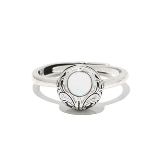 Vintage Lace Sterling Silver Adjustable Ring-Glass Rings-Bottled Up Designs