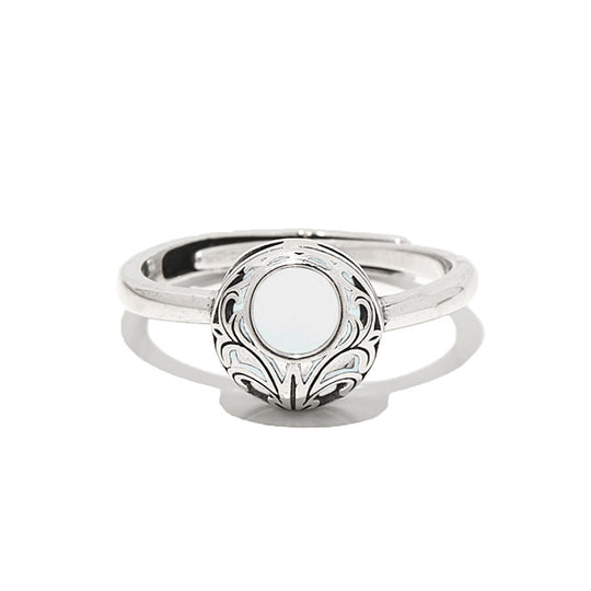 Vintage Lace Sterling Silver Adjustable Ring-Glass Rings-Bottled Up Designs