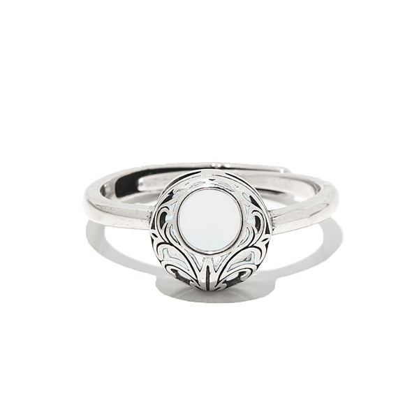 Vintage Lace Sterling Silver Adjustable Ring-Glass Rings-Bottled Up Designs