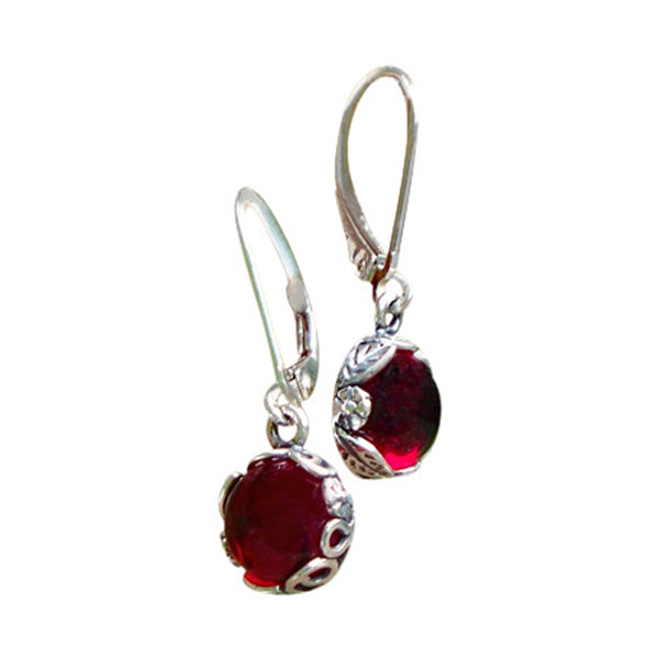 Botanical Sterling Silver Lever Back Earrings-Sterling Silver-Bottled Up Designs