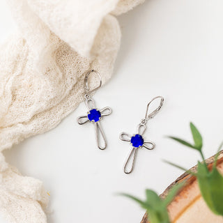 At the Cross Sterling Silver Lever Back Earrings-Earrings-Bottled Up Designs