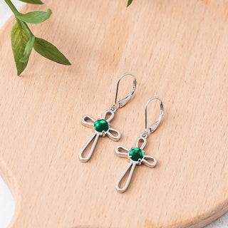 At the Cross Sterling Silver Lever Back Earrings-Earrings-Bottled Up Designs