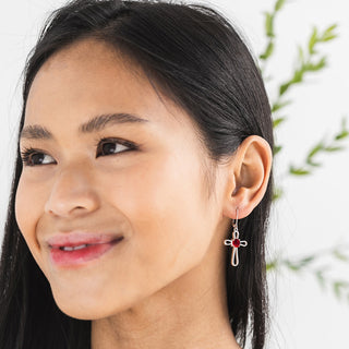 At the Cross Sterling Silver Lever Back Earrings-Earrings-Bottled Up Designs